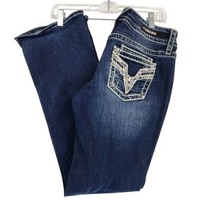 Vigoss‎ 5/6 Blue The Dublin Bootcut Jeans Y2K McBling Western Rhinestone Cowgirl